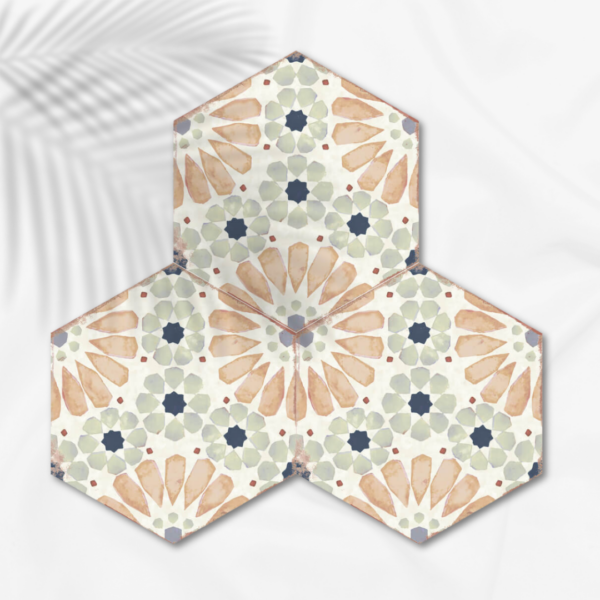carrelage hexagone Hanna détails 21x25