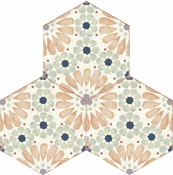 carrelage hexagone Hanna détails 21x25