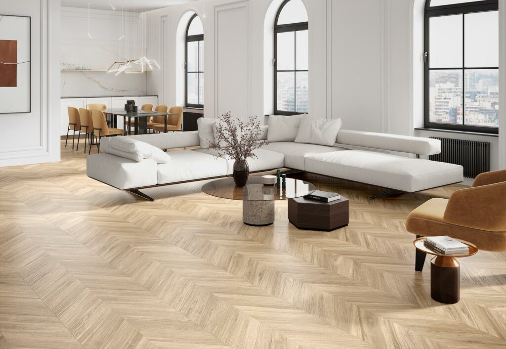 carrelage alabama natural 60x120 bois chevron salon sol