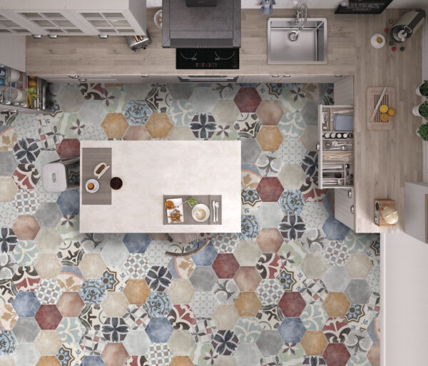 carrelage marrakech 23,2x26,7 sol cuisine
