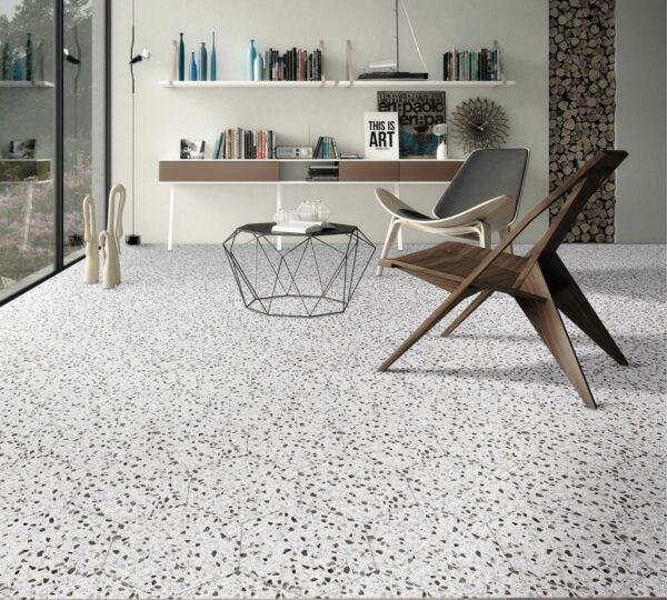 carrelage Venice blanc hexagonal 22x25 cm sol bureau