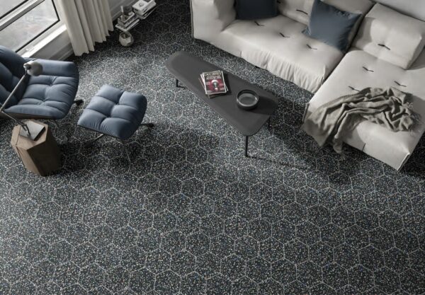 carrelage Venice dark color hexagonal 22x25 cm sol salon