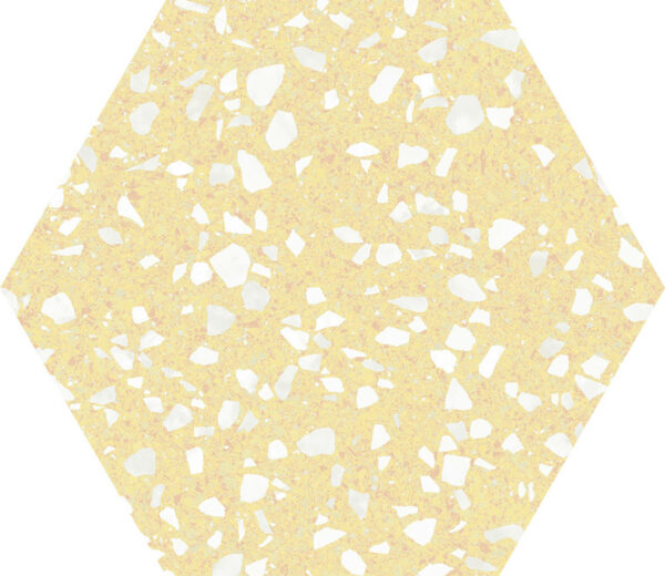 carrelage Venice Jaune hexagonal 22x25 cm détail