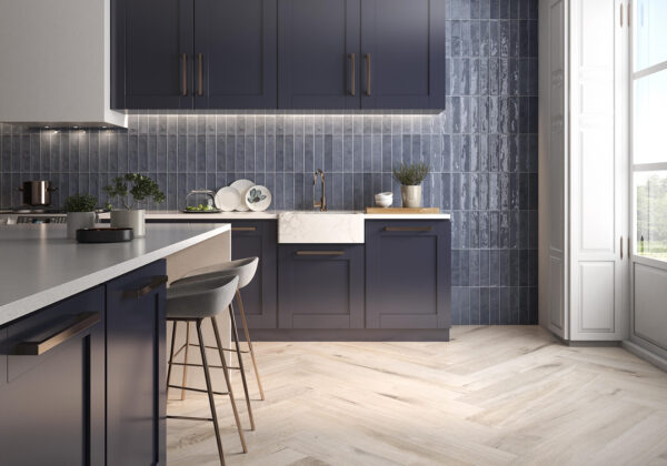Carrelage Eleganza bleu 7.5x30 cm