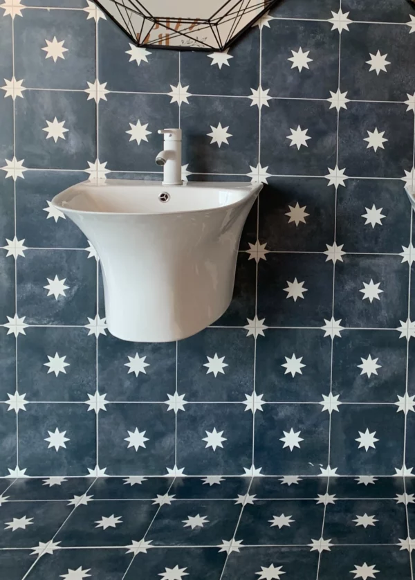Carrelage étoilé Star Navy 44x44cm