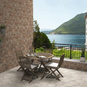 Carrelage Parement mural effet brique rouge MANHATTAN
