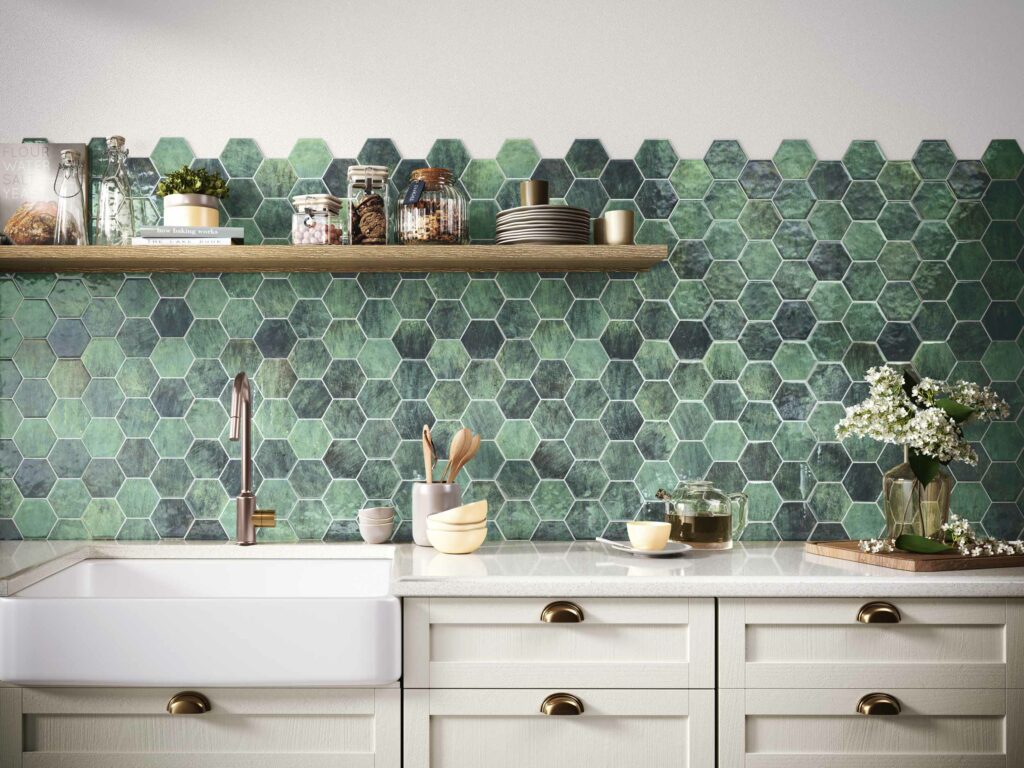 Zellige hexagonal effet mosaïque – HEX ZELLIGE Vert