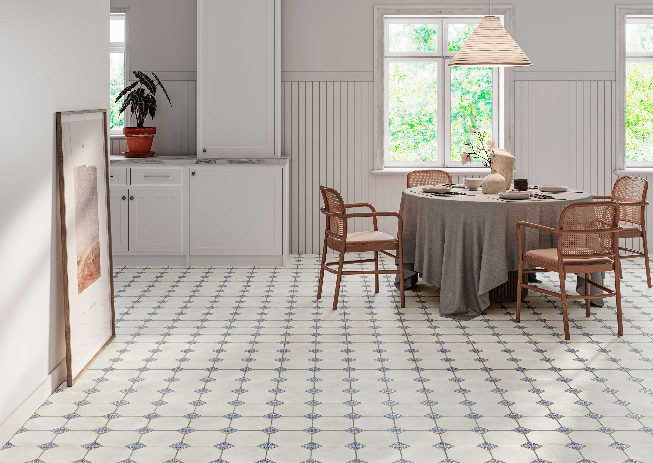 Carrelage cabochon LEEDS Bleu