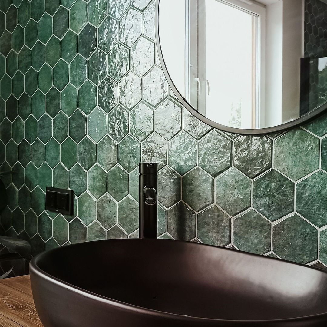 Zellige hexagonal effet mosaïque – HEX ZELLIGE Vert
