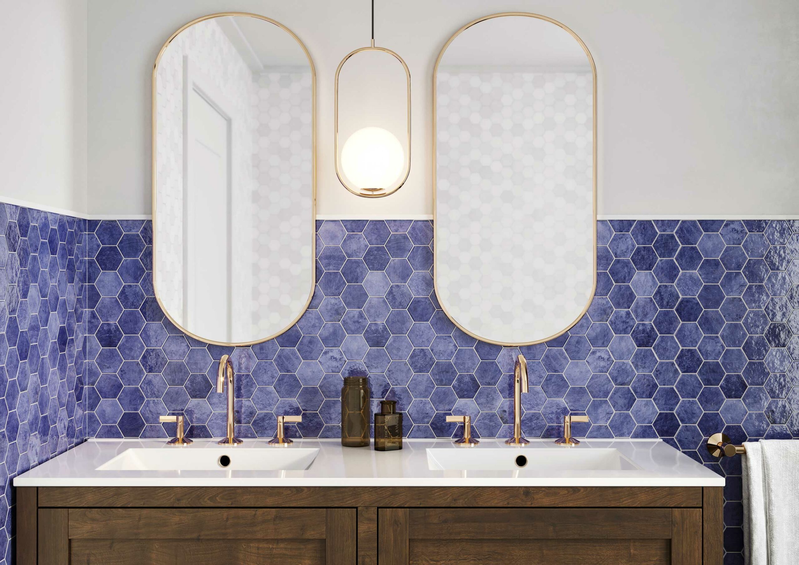 Zellige hexagonal effet mosaïque – HEX ZELLIGE Azur